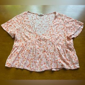 Peach Floral Crop Top